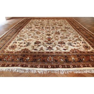 Schöner Handgeknüpfter Orient Blumen Teppich Kaschmir Nain Carpet Rug 350x250cm Bild