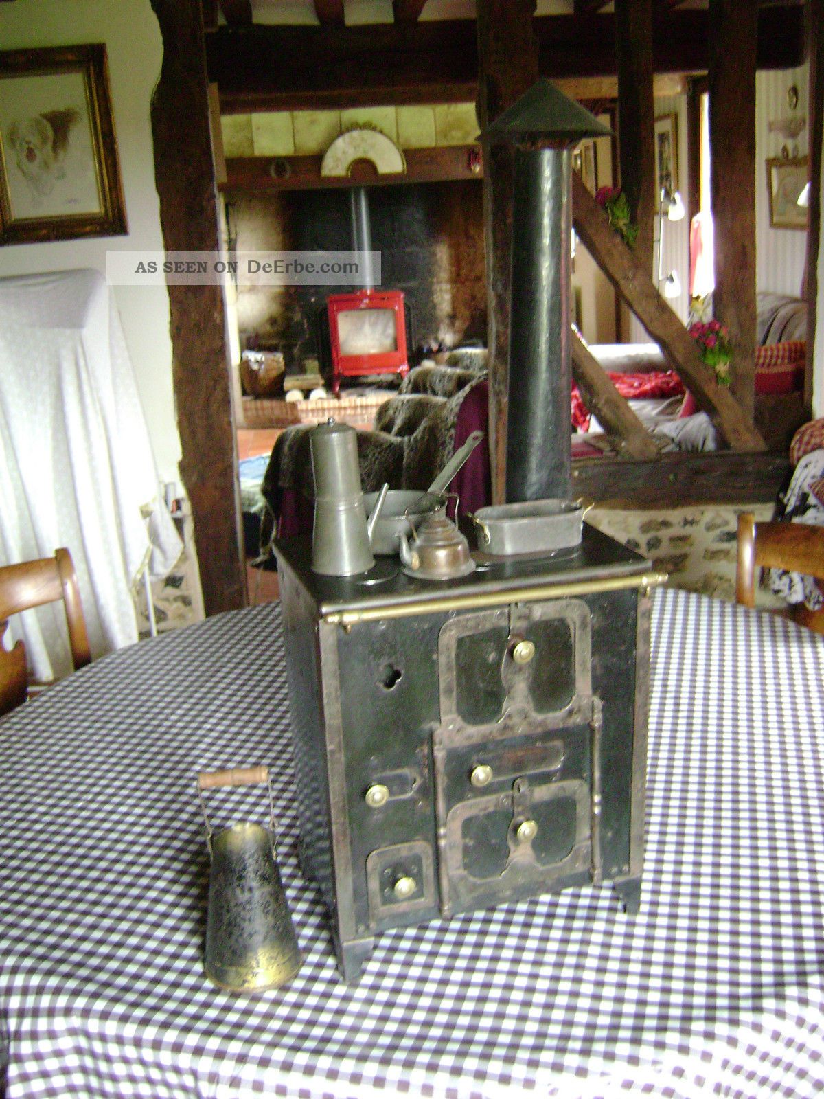 Seltene Herrliche Ofen Spielzeug,  FÛr Puppen,  Xix Eisen Und Messing - Massiv. Porzellankopfpuppen Bild