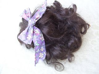 Alte Puppenteile Dunkelbraunelocken Haar Perücke Vintage Doll Hair Wig 30cm Girl Bild