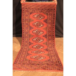 Schöner Feiner Handgeknüpfter Orient Teppich Buchara Jomut Rug Carpet 135x65cm Bild