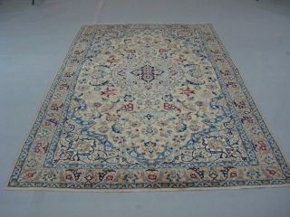 Wunderschöner Handgeknüpfter Perser Teppich Nain Korkwolle Mit Seide 210x135cm Bild