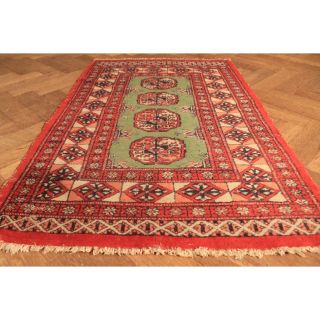 Alter Handgeknüpfter Orient Teppich Buchara Jomut Carpet Tappeto Tapis 125x80cm Bild