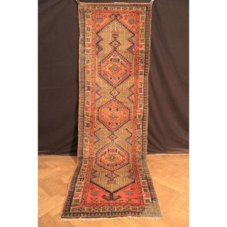 Antiker Handgeknüpfter Orient Teppich Sarab Heriz Läufer Old Rug Carpet 315x100 Bild