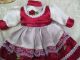 Alte Puppenkleidung Silky Folk Dress Hat Outfit Vintage Doll Clothes 25 Cm Girl Original, gefertigt vor 1970 Bild 6