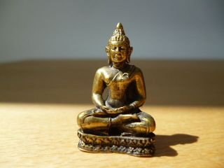 Buddha Miniatur Messing Indien Um 1970 1 Bild