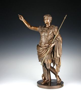Große Bronze Skulptur Kaiser Augustus Gießerei Nelli Rom Um 1880 Fonderia Roma Bild