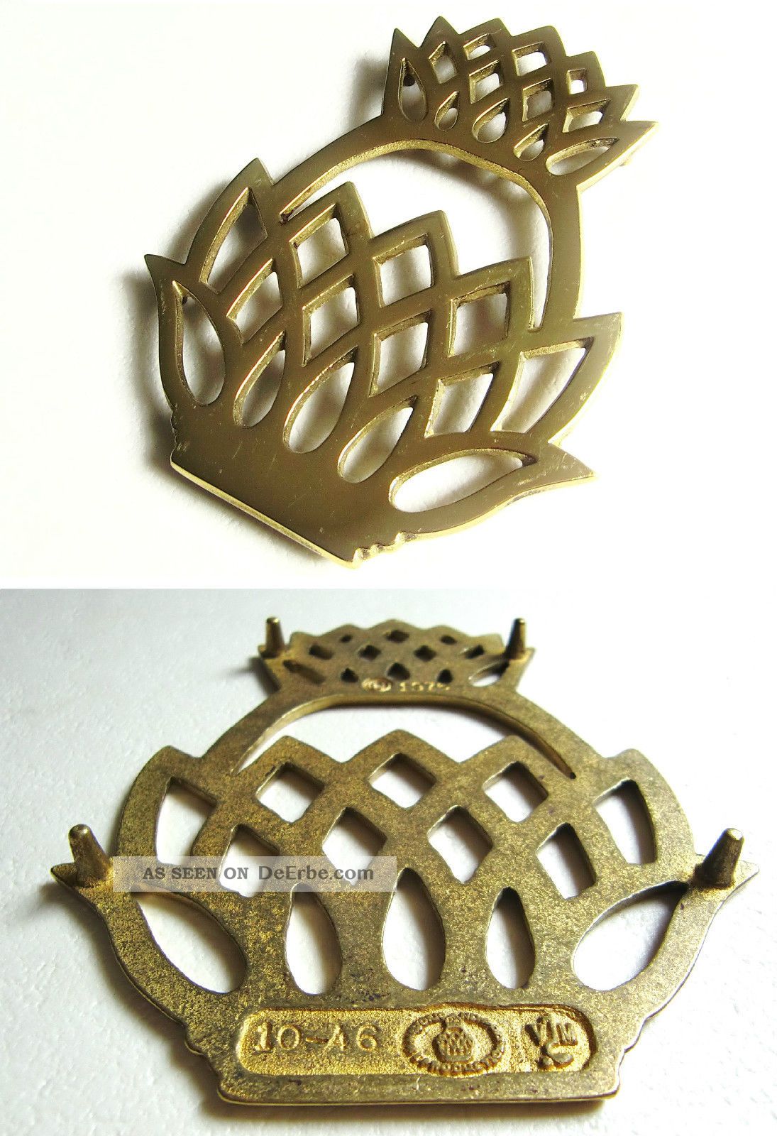 Topfuntersetzer Untersetzer Messing Shabby Virginia Metalcrafters 1976 Tivet Gefertigt nach 1945 Bild