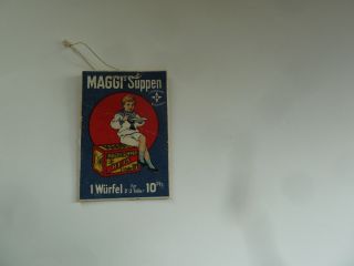 Maggi Suppen Orig.  Werbung Auf Pappe Vor 1920 F.  Alten Kaufladen 5,  2 X 3,  6 Cm Bild