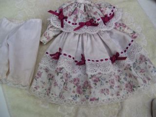 Alte Puppenkleidung Flowery Dress Outfit Vintage Doll Clothes 40 Cm Girl Bild