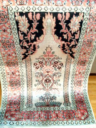 Handgeknüpft Orientteppich Teppich Seide 96x62 Cm Carpet Tappeto Tapis Top3900, Bild