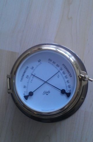 Thermometer/ Hygrometer Von Schatz Aus Messing.  Top Bild