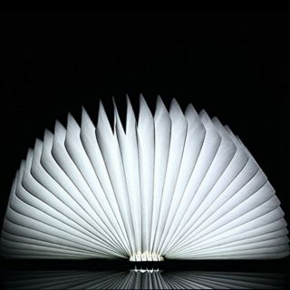 Klapp Buch Led Lampe Laterne Licht Tischlampe Beleuchtung Aus Holz Mit Usb - Kabel Bild