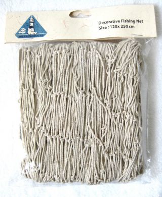Deko Fischernetz Beige Dicke Baumwolle 120x250cm Dekonetz Netz Badezimmer Bild