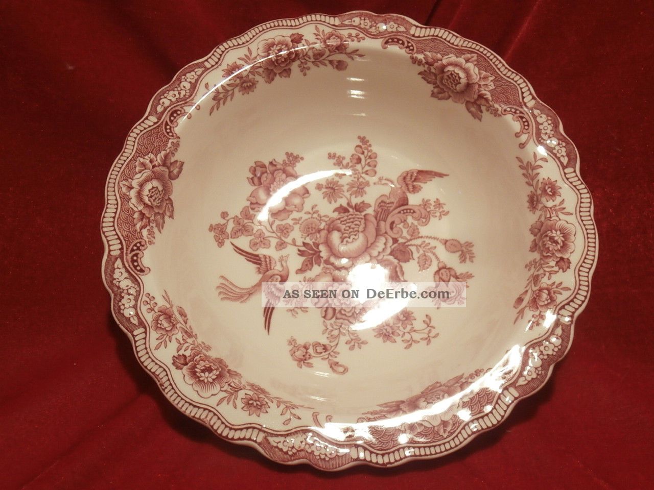 Crown Ducal England Bristol Rot Große Schüssel Servierschüssel 26,  5 O Cm Nach Marke & Herkunft Bild