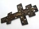 Altes Antikes Orthodoxes Messing Kreuz Wandkreuz Jesus Xix Jh.  Emaille E955 Skulpturen & Kruzifixe Bild 2
