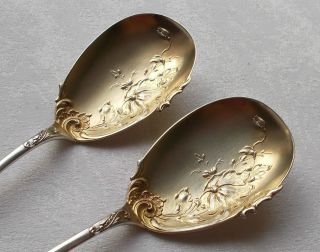 Rar Prächtiges Paar Vorlegelöffel In Rokoko Aus 800er Silber Originalschachtel Bild
