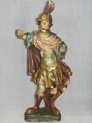 Sehr Großer Heiliger Florian Um 1800 - 117 Cm Mit Sockel Bild