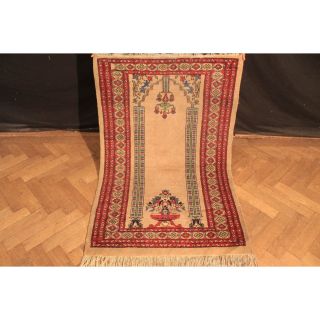 Edel Handgeknüpft Orient Buchara Jomut Gebets Teppich Carpet Tappeto 80x150cm Bild