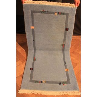 Alter Handgeknüpfter Orient Teppich Nepal Gabbeh Carpet Tapis Tapijt 140x70cm Bild
