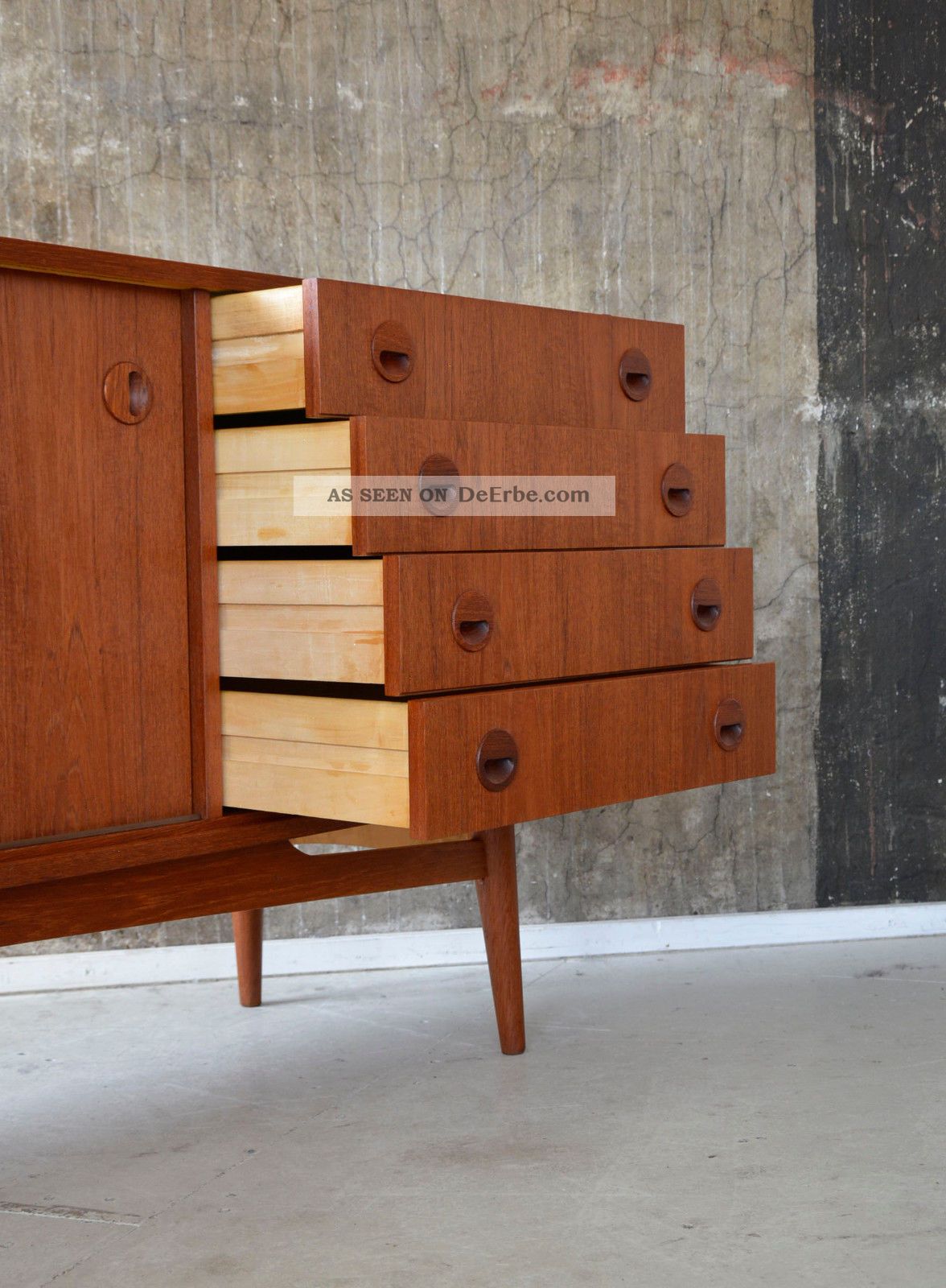 60er Teak Sideboard Kommode Midcentury 60s Vintage Credenza Cabinet ...