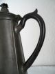 Antike Zinn Teekanne Kaffeekanne Signiert Hk Punze Zinnkanne Nachlass Antike Bild 10