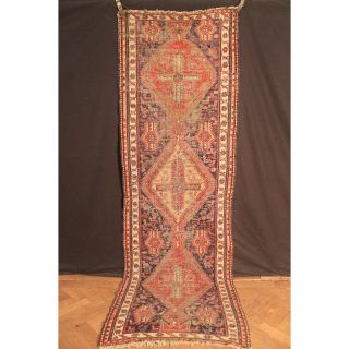 Antik Fein Handgeknüpfter Sammler Teppich Kelim Sumack Old Rug Carpet 300x95cm Bild