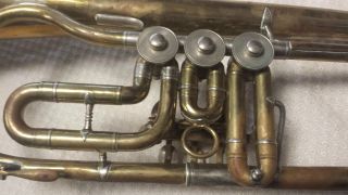 Altes Fluglehorn Trumpet M & G Voigt Markneukirchen Horn Tuba Blasinstrument Bild