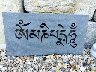 Mani Stein Om Mani Padme Hum Tibet Nepal Asien Buddha Garten Deko Himalaya Bild