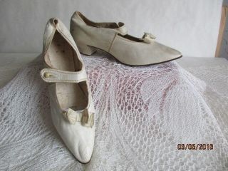 Antikes Paar Damen Schuhe Um 1900 Glacé Leder Lederschuhe Gr.  41 Glacéleder Bild