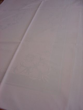 Damast - Mitteldecke,  Rosa,  Einwebmuster In Weiß,  123 X 123 Cm Bild