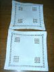 2 Deckchen Quadratisch - Weiß - Hardanger - Von Oma - Tischwäsche Bild 1