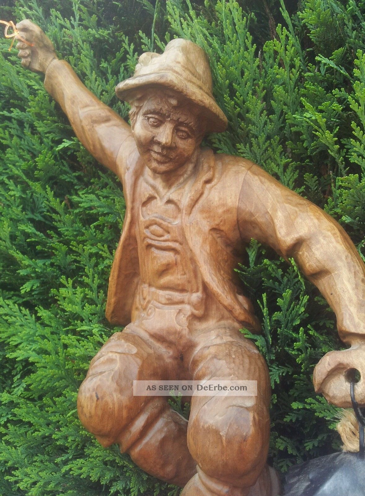 Holzfigur,  Handgeschnitz,  Nachwächter,  44cm,  Gartenfigur,  Deko,  Figur,  Holzarbeiten. Holzarbeiten Bild