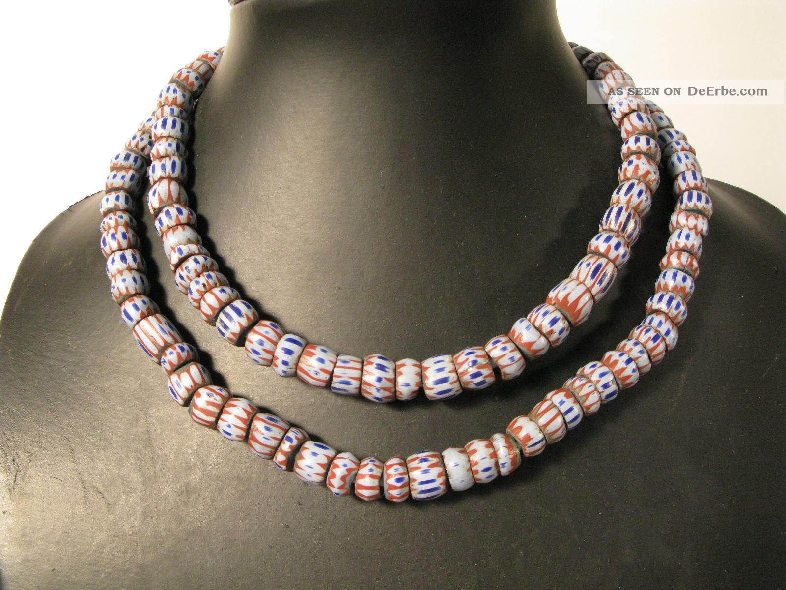 Alte Glasperlen Große Awale Chevron Old Venetian African Trade Beads Afrozip Afrika Bild
