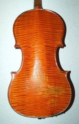 Wunderschön Geflammte Sehr Alte 4/4 Geige - Violine - Um 1850 - 4 Eckklötzchen Bild