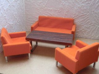 Couch - Garnitur 70iger Jahre Bodo Hennig Für Puppenstube 1:10 Bild