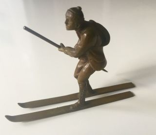 Wiener Bronze Miniatur Skiläufer / Vienna Bronze Miniature Skier 1910s Bild