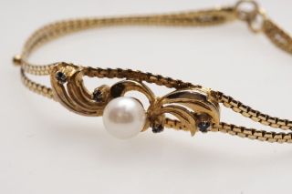 Schönes Armband Silber Vergoldet Safir Perle Bild