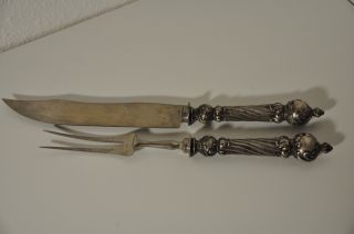 Antike Alte - Messer Und Gabel - Griff 800 Silber Massiv - Ca.  252 G - Luxemburg Bild