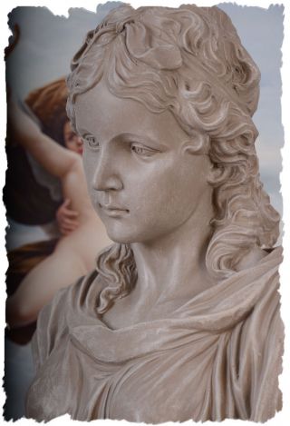 MÄdchenkopf Statue BÜste FrauenbÜste Historische Skulptur Antik Kopf Bild