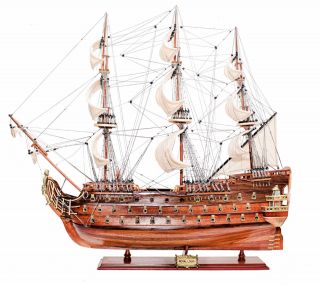 Schiffsmodell Royal Louis - Länge 94cm Aus Holz,  Aufwendige Handarbeit Bild