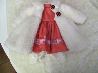 Alte Puppenkleidung Janus Dress Wooly Coat Outfit Vintage Doll Clothes 30cm Girl Bild