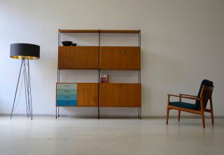 60er Omnia Teak Regalsystem Regal 60s Shelf Unit Vintage Midcentury Teakwood Bild