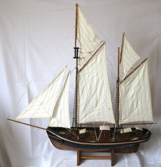 Schiffsmodell Segler 2 - Master Antik - Stil 80cm Holz Und Canvas Segelschiff Bild