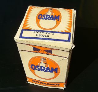 Osram Nitraphot Alte Funktionstüchtige Photolampe E 27 In Ovp 500 Watt Bild