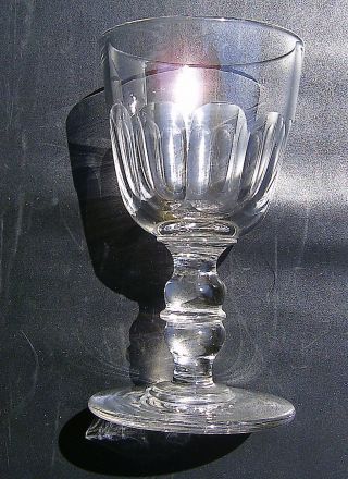Spätbiedermeier Altes Weinglas Likörglas Umlaufend Facettenschliff 1/20 Liter Bild