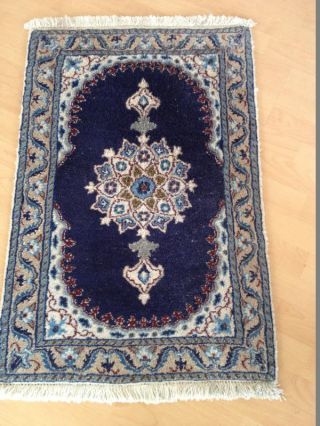 Echter Nain Orientteppich Persianer Handgeknüpft 89 X 58 Cm Aus Iran Bild