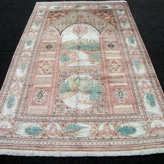 Orient Teppich Seidenteppich 196 X 129 Cm Perserteppich Seide Silk Carpet Rug Bild