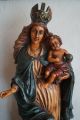 Antike Figur Heilige Maria Mit Jesuskind Mutter Gottes H.  70 Cm Statue Pappmache Vor 1900 Bild 1