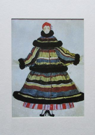 Max Snischek Entwurf FÜr Einen Mantel Im Passepartout 1914 Modezeichnung Wien Bild
