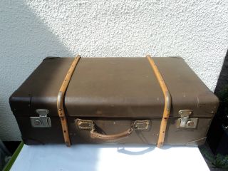 Alter Koffer Reisekoffer Adastra Holzleisten Ideal Für Oldtimer/motorrad Bild